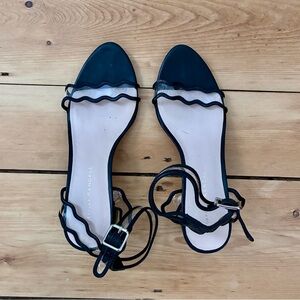 Loeffler Randall Emi Black Wavy Strap Sandals